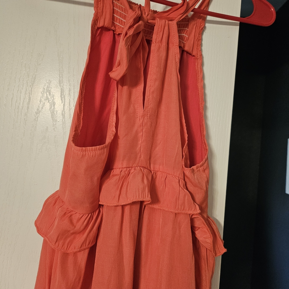 Girls' Coral Sleeveless Dress